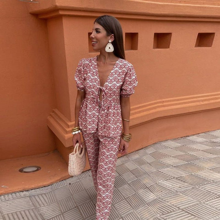 Women's Casual Printed Two-Piece Set