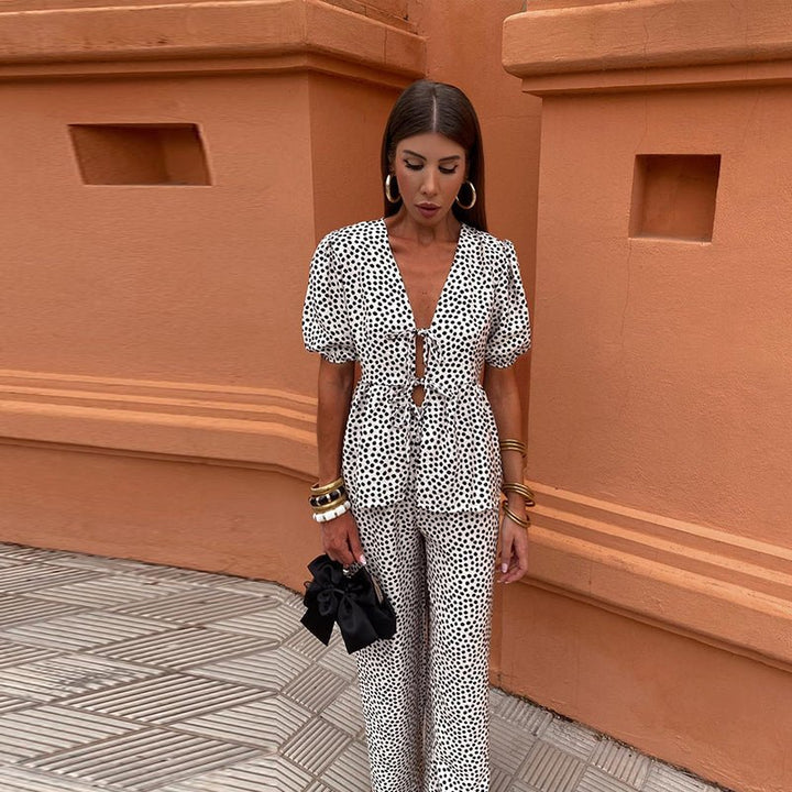 Women's Casual Printed Two-Piece Set