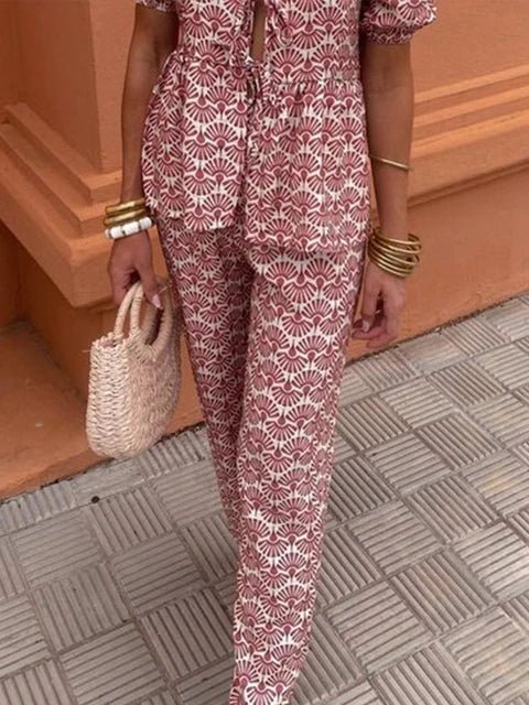 Women's Casual Printed Two-Piece Set