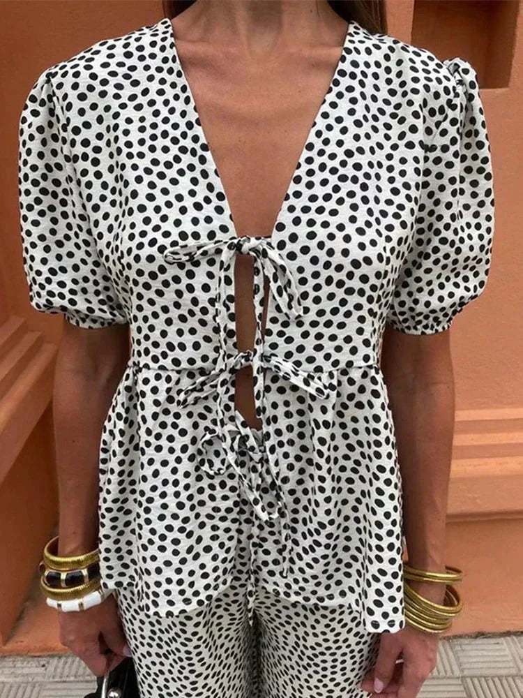 Women's Casual Printed Two-Piece Set
