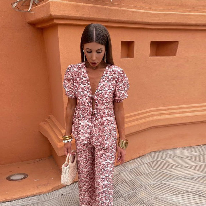 Women's Casual Printed Two-Piece Set