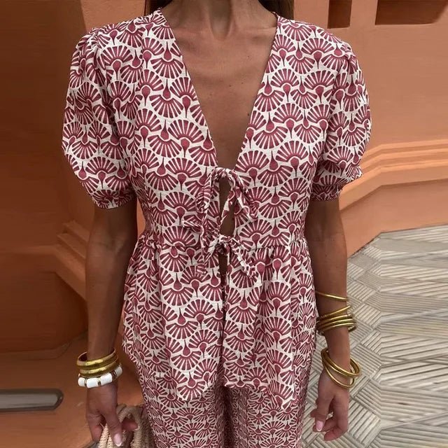 Women's Casual Printed Two-Piece Set