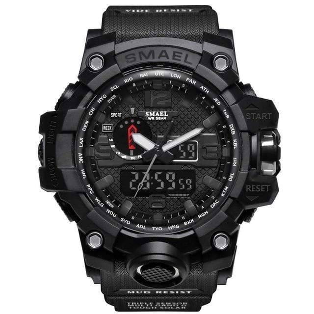 Men's military dual display analog digital watch, perfect for outdoor adventures.