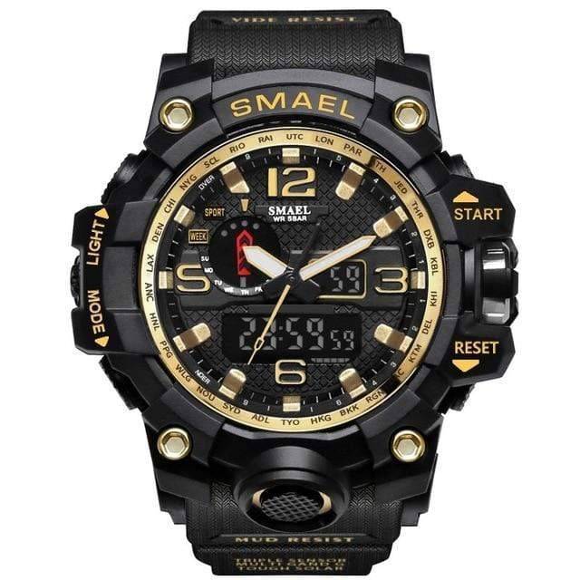 Men's rugged tactical watch, water resistant, ideal for sports & adventure.