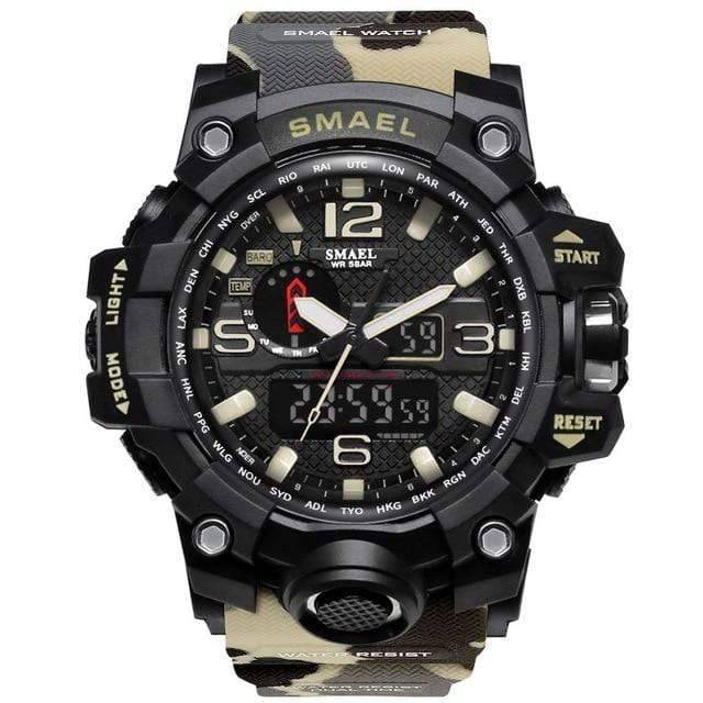 Rugged men's military watch, designed for outdoor sports and tactical use.