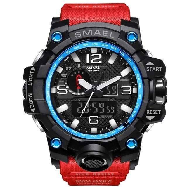 Stylish men's military watch with dual display, perfect for daily wear.