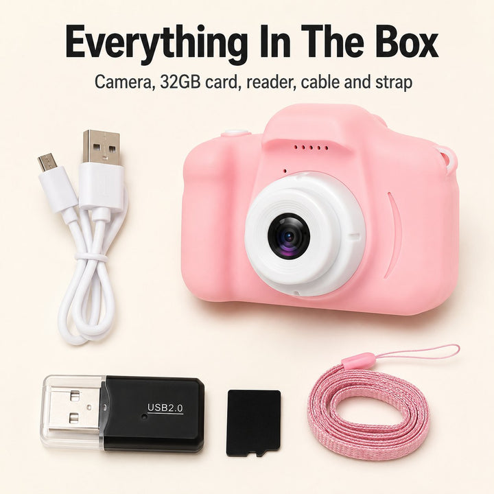 Portable digital video camera, compact and easy to carry, ideal for spontaneous memory recording.