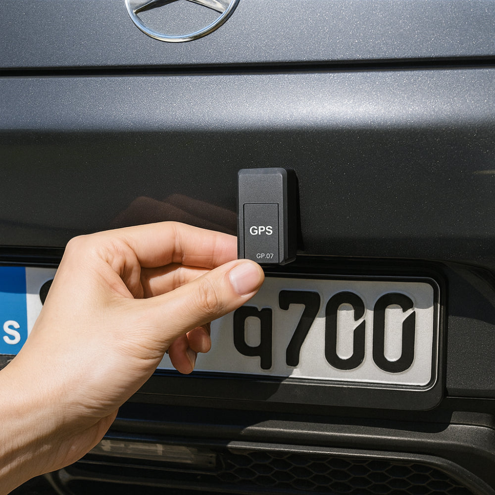 Mini magnetic real-time GPS tracker for vehicles, ideal for security and asset tracking.