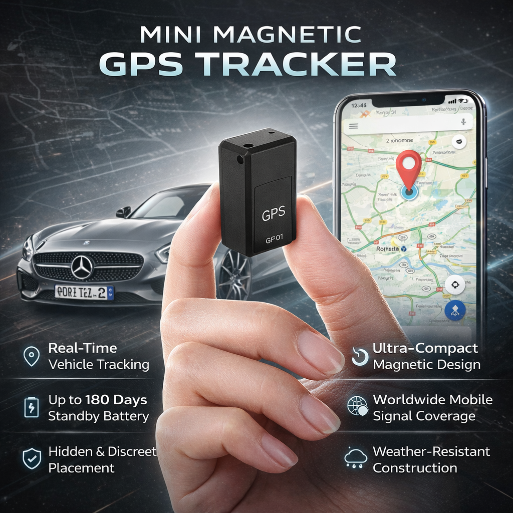 Secure your vehicle with this small, magnetic GPS tracker for constant monitoring.