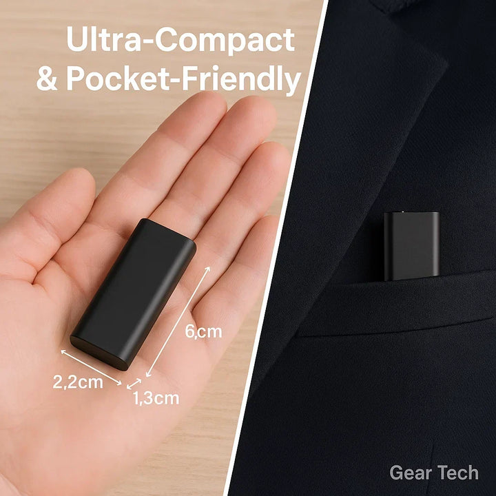 Portable mini voice recorder for high-quality audio capture; perfect for covert recording.