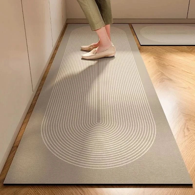 Comfortable anti-fatigue kitchen mat in a minimalist design, perfect for busy kitchens.