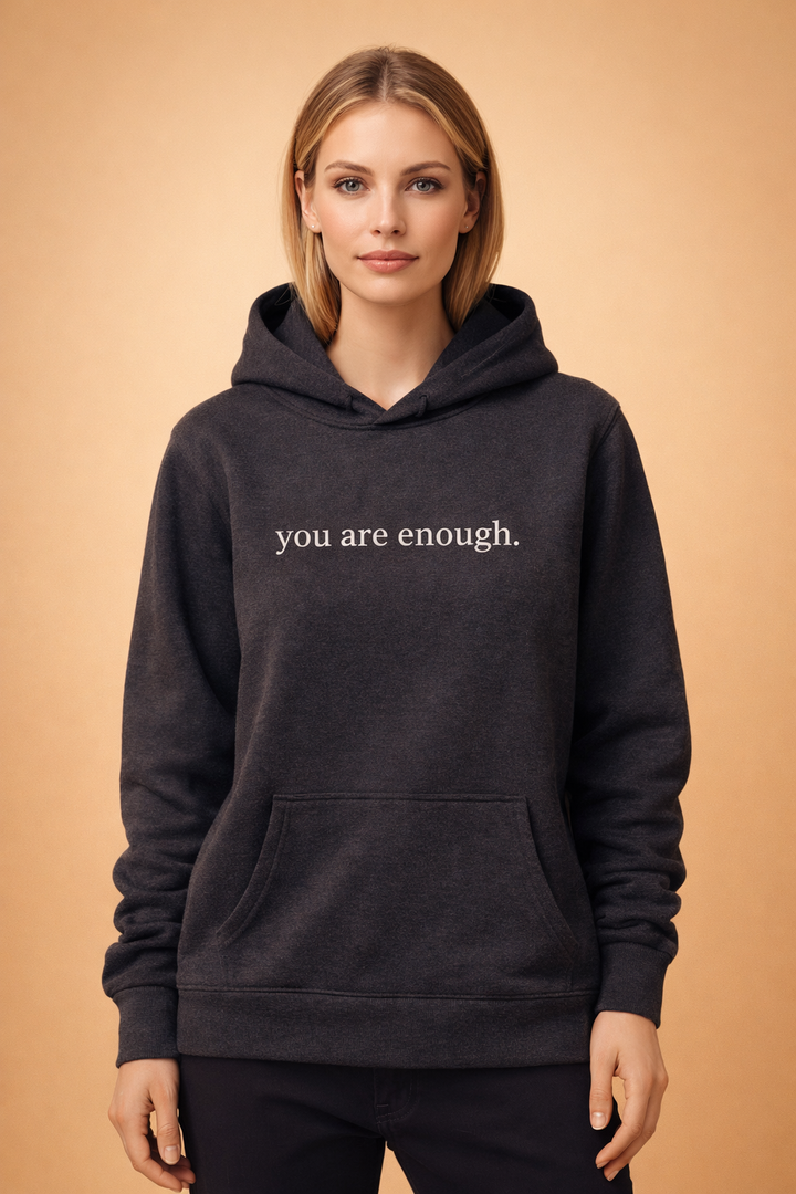 Women's oversized hoodie with an inspiring slogan. Comfortable pullover, perfect for casual everyday fashion.