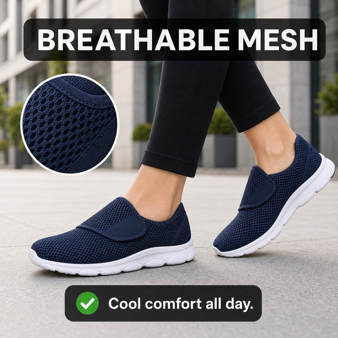 Supportive wide fit slip-on walking shoes for women, perfect for active days.