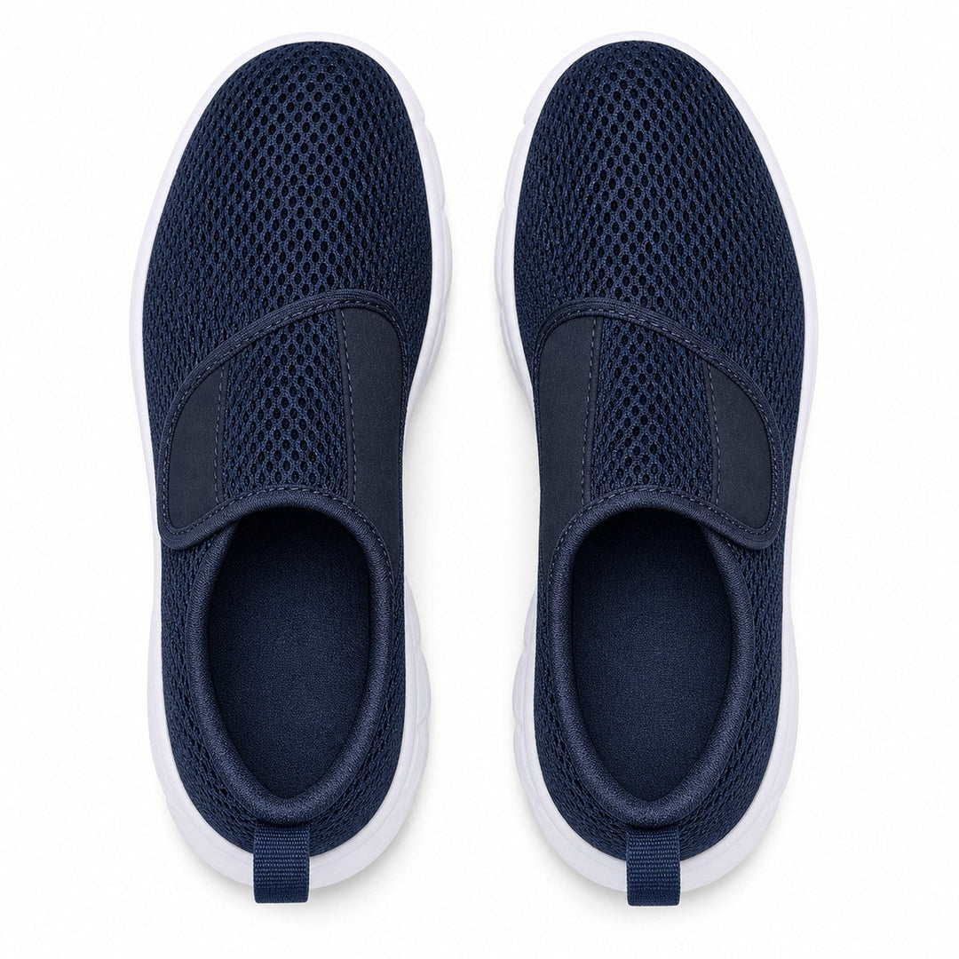 Easy wear wide fit slip-on women's walking shoes, great for daily use.