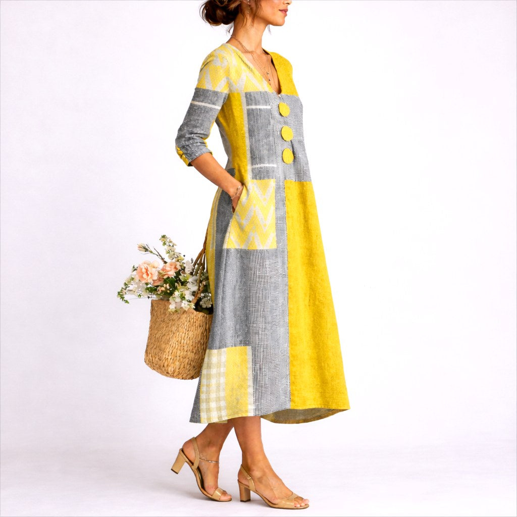 Casual women's wrap midi dress in lightweight fabric, ideal for autumn day or evening wear. Comfortable & stylish.