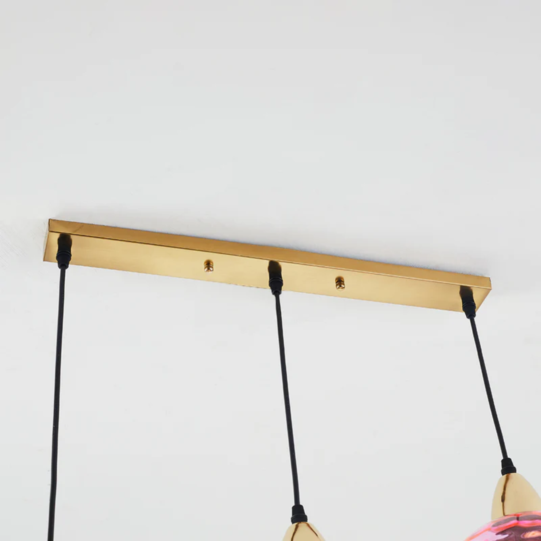 Contemporary 3-lamp LED pendant light, adjustable home lighting for bedrooms.