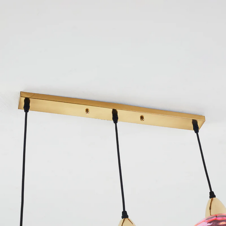 Contemporary 3-lamp LED pendant light, adjustable home lighting for bedrooms.