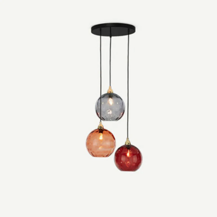 Bright 3-lamp LED cluster pendant, modern adjustable lighting for any home space.