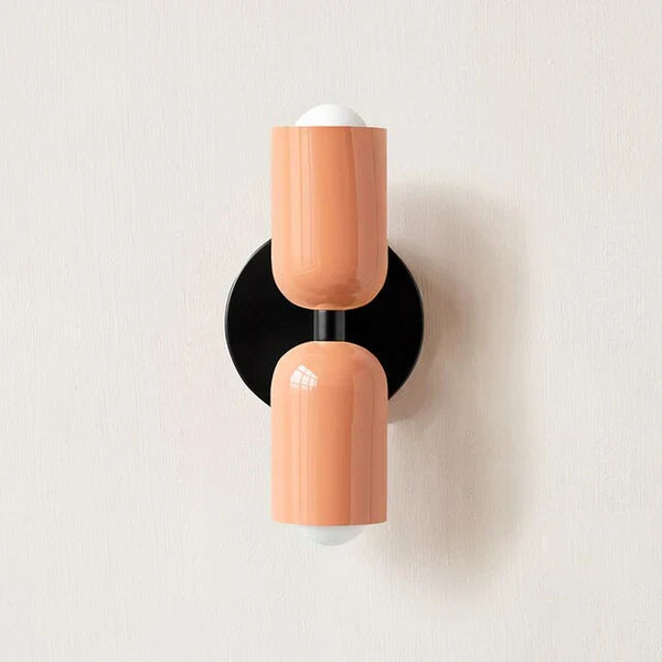 Minimalist double LED wall sconce for hallway lighting, enhancing modern interiors.