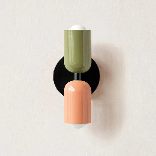 Resin double LED wall light for modern home decor, durable and long-lasting.