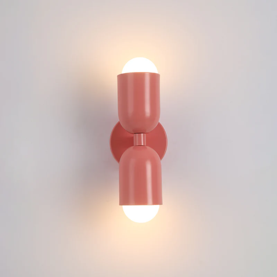 Design LED wall lamp, double-sided, with colorful and energy-efficient illumination for modern spaces.
