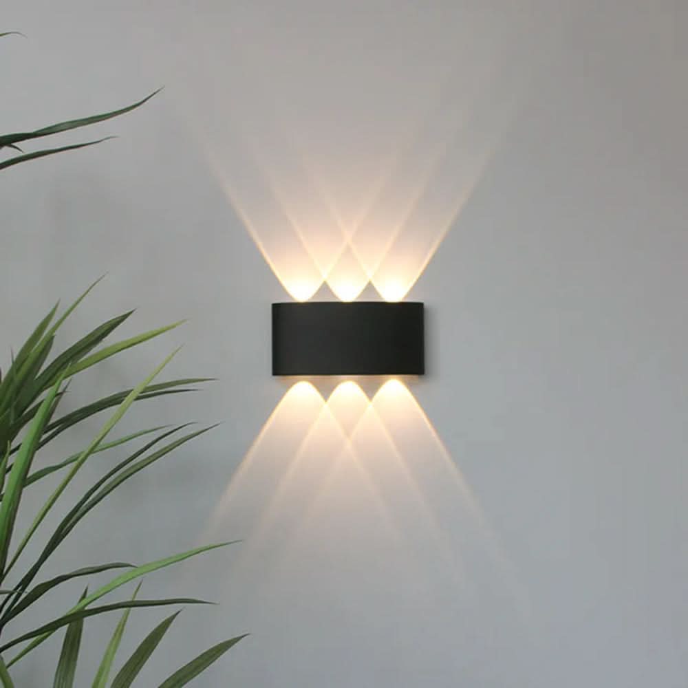 Energy-efficient LED wall light with a clean, modern minimalist design for any indoor/outdoor space.