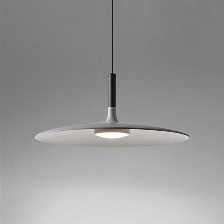 Adjustable minimalist LED pendant light for dining room. Contemporary home lighting fixture.