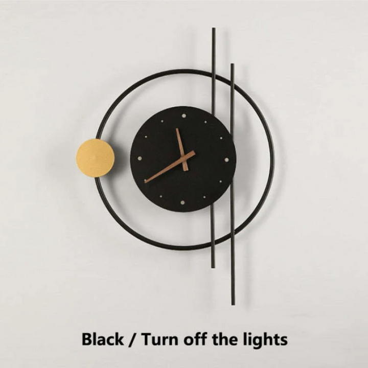 Contemporary LED wall clock lamp, perfect ambient lighting and a timepiece for bedroom or dining room decor.