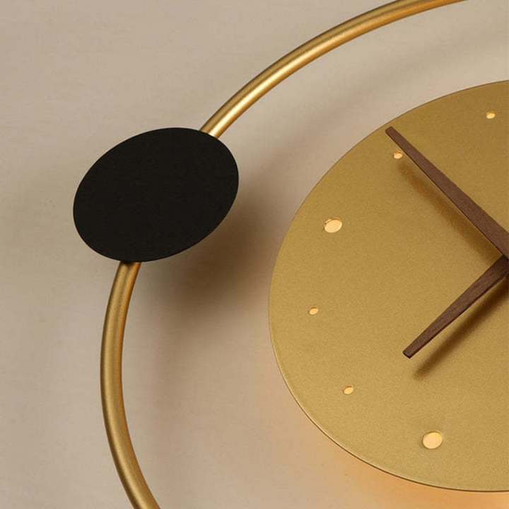 Chronos Modern LED Wall Clock Lamp, elegant home lighting and a stylish timepiece for contemporary interiors.