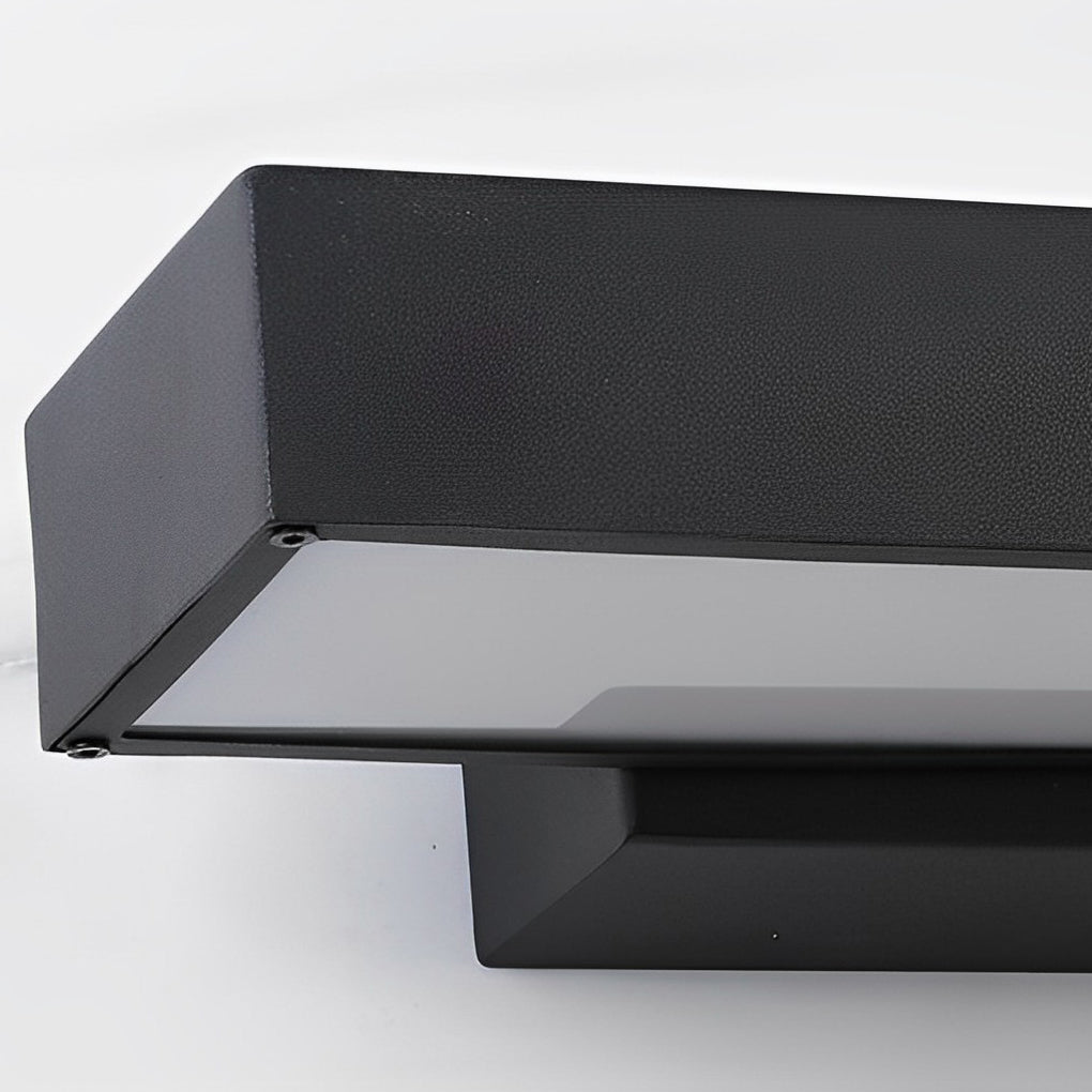 Durable black housing LED wall light with motion sensor, ideal exterior lighting for security.