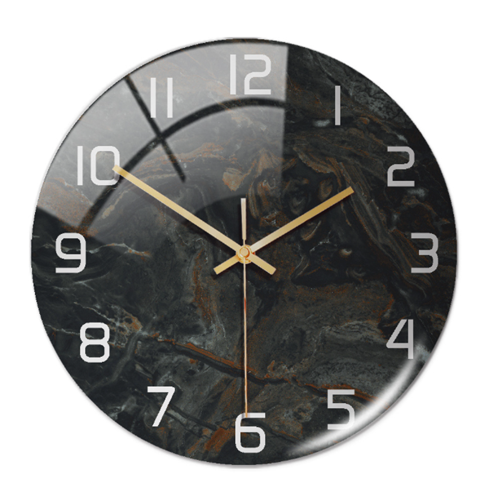 Professional modern wall clock, marble style, silent, ideal office decor for a sophisticated look.