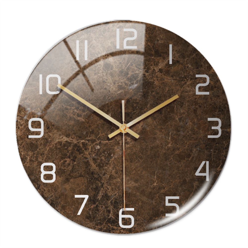 Modern marble clock for office decor, silent & decorative, adds an elegant touch to workspaces.