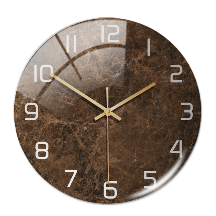 Modern marble clock for office decor, silent & decorative, adds an elegant touch to workspaces.