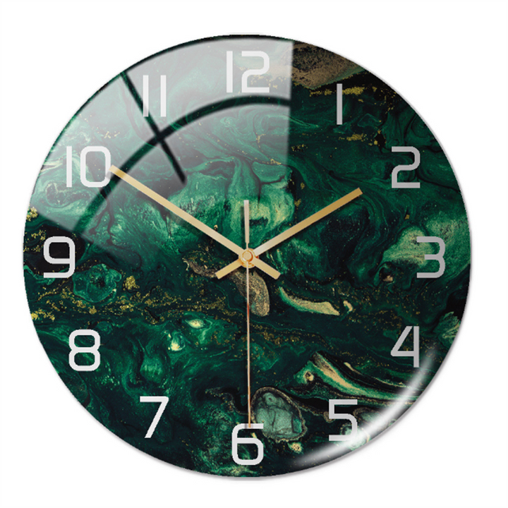 Stylish modern wall clock with marble design, perfect for elegant home & office decor.