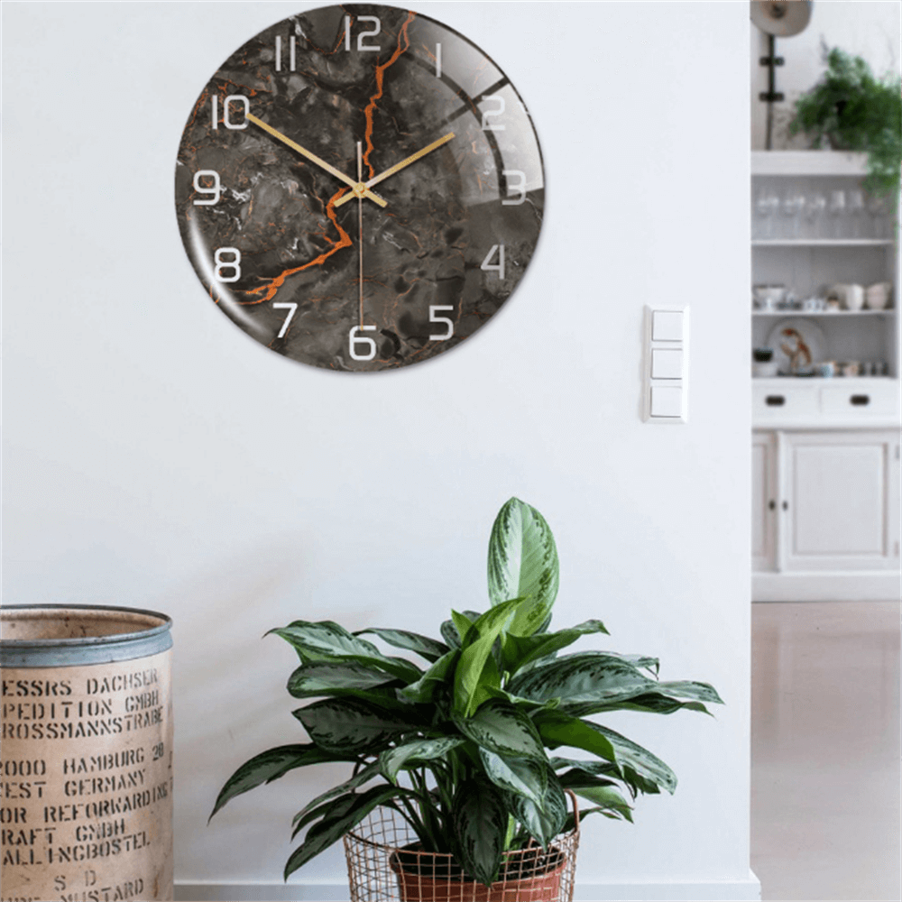 Modern elegant timepiece, marble style, silent operation, perfect decorative wall clock for home.
