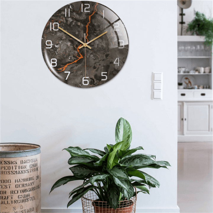 Modern elegant timepiece, marble style, silent operation, perfect decorative wall clock for home.