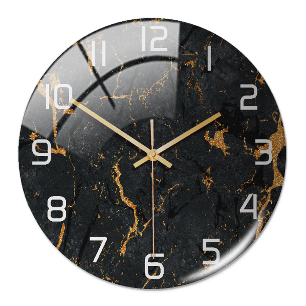Elegant marble wall clock, a modern silent timepiece for sophisticated home or office decor.