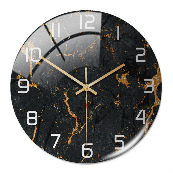 Elegant marble wall clock, a modern silent timepiece for sophisticated home or office decor.
