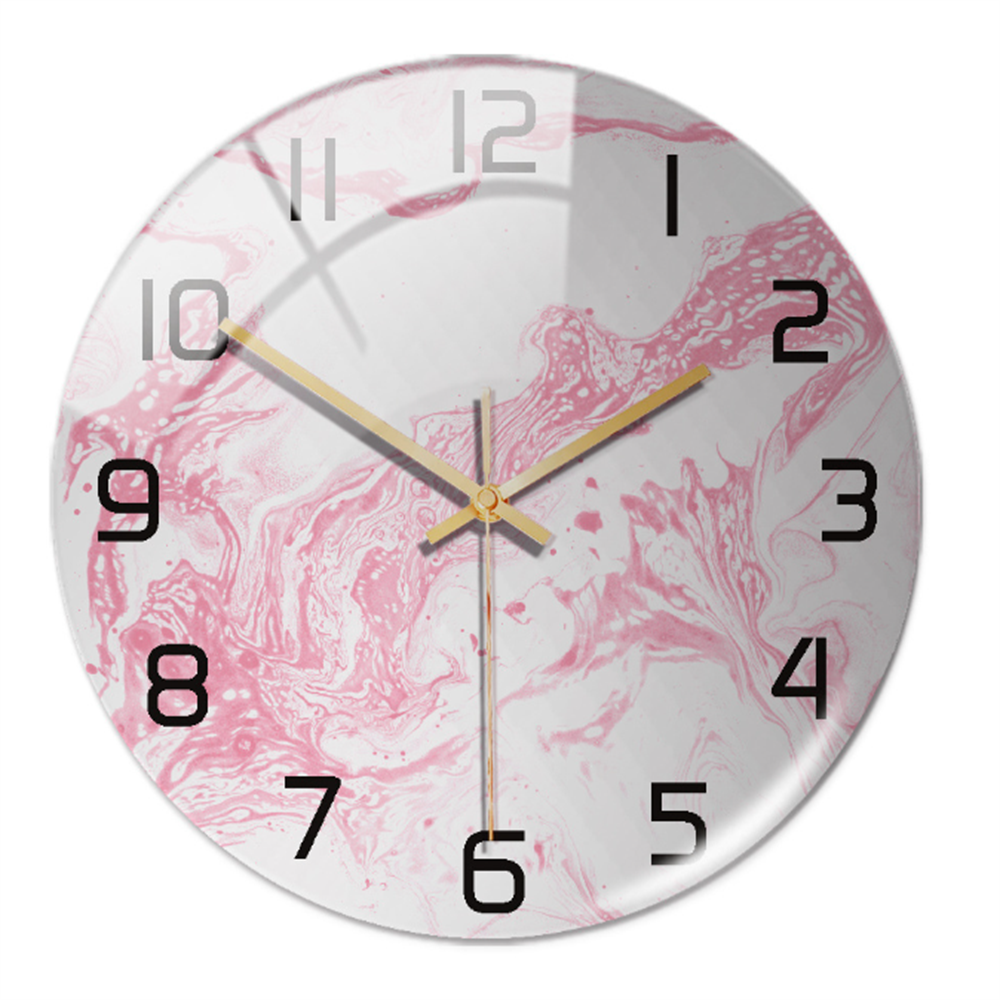 Contemporary marble wall clock, decorative and silent, ideal for upscale living room decor.