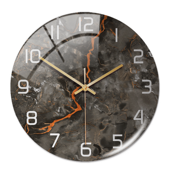 Chic marble wall clock, modern design for living room decor, a silent & elegant timepiece.
