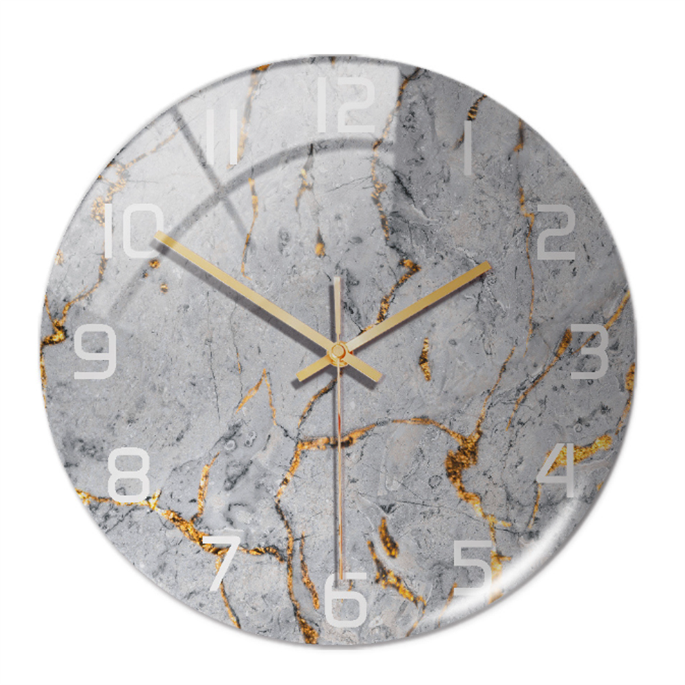 Decorative modern marble clock, perfect for stylish living room home decor, silent functionality.