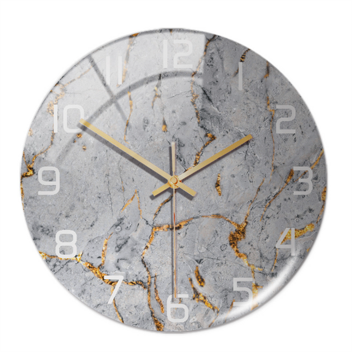 Decorative modern marble clock, perfect for stylish living room home decor, silent functionality.