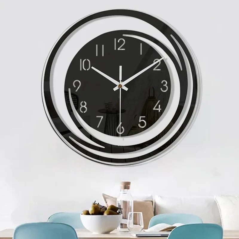 Silent modern wall clock with geometric design, perfect for minimalist home & office decor.