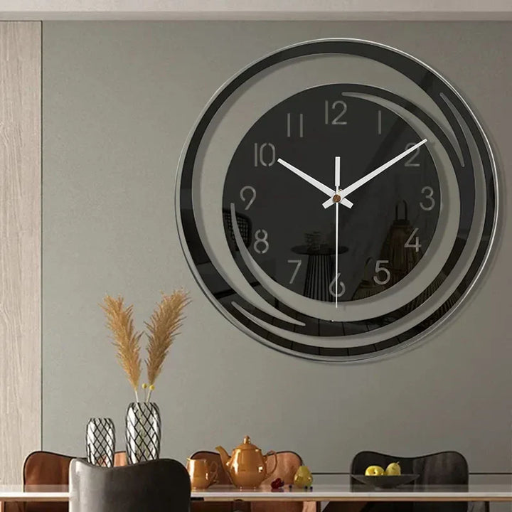 Modern geometric wall clock, enhances contemporary home & office with its minimalist style.
