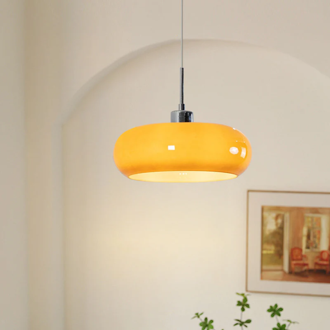 Modern RadianceOrb round LED pendant light. Sleek design for contemporary home decor & indoor lighting.