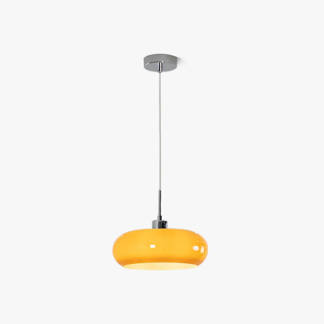 White RadianceOrb round LED pendant light. Modern design, ideal home decor for bright contemporary spaces.