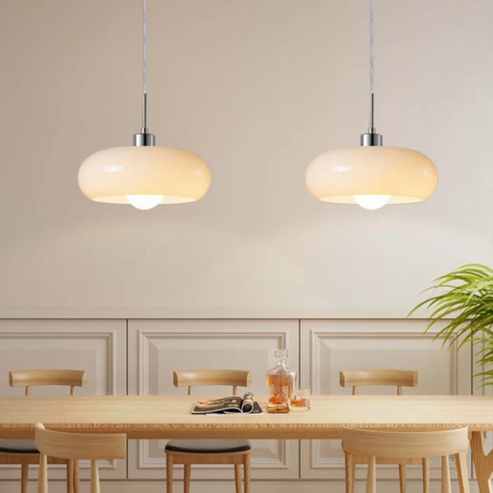 Energy-efficient RadianceOrb modern round LED pendant light. Contemporary indoor lighting solution.