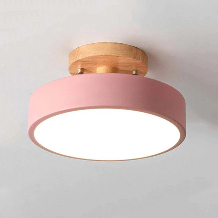 Nova round LED ceiling light, modern, brings adjustable 3-color ambiance to your bedroom decor.