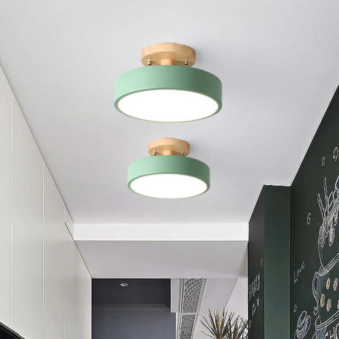 Contemporary Nova round LED ceiling light, 3-color adjustable, for chic modern home interior design.
