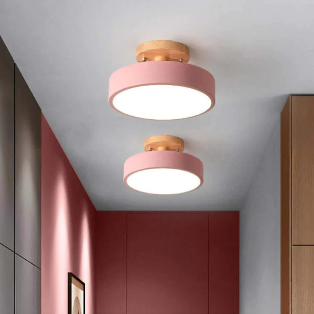 Nova modern round LED ceiling light with 3-color adjustable ambiance, ideal for home decor.